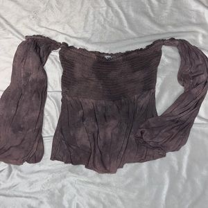 AE ribbed, strapless, puffy sleeved top! 💜